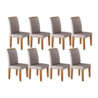 Conjunto: Mesa Sala Jantar Jade Kit 8 Un Imbuia/Linho Turim - Rufato