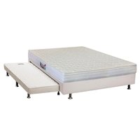 Cama Box c/Auxiliar Casal: Colchão Espuma Herval  AG65 Frontier + Base CRC Courano Branco(138x188)