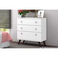 Cômoda Juvenil RT 3018 c/ 3 Gavetas Branco - Movelbento