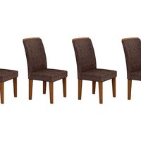 Cadeira Sala de Jantar Lunara Kit 4 Un Imbuia/Bege Turim - Rufato
