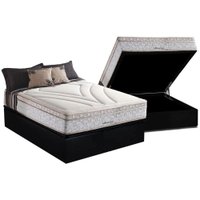 Cama Box Baú Casal: Colchão Molas Herval Maxspring American + Base CRC Suede Black(138x188)