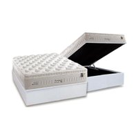 Cama Box Baú Casal: Colchão Molas Ensacadas Anjos MasterPocket Impressione + Base CRC Courano White(138x188)