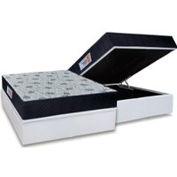 Cama Box Baú Casal: Colchão Ortopédico Orthoflex Foggia Sogni Unic Face + Base CRC Courano White(138x188)