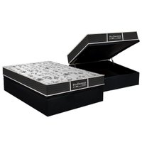 Cama Box Baú Casal: Colchão Molas Bonnel Probel Prolastic ProDormir Sleep + Base CRC Courano Black(138x188)