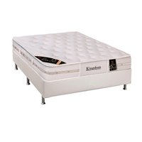 Cama Box Casal: Colchão Molas Ensacadas Castor Pocket Kingdom Aloe Vera + Base CRC Courano White(138x188)