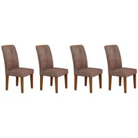 Kit 4 Cadeiras Sala Jantar Lunara  Un Chocolate - Rufato