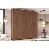 Guarda Roupa Casal 6 Portas e 3 Gavetas Cover Castanho - Henn