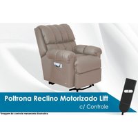 Poltrona do Papai Reclinável Texas Fantastic Zero Wall Motorizada c/ Lift Courano Bege - Probel