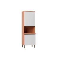 Torre Quente de Cozinha Paneleiro Thela Macadâmia 1 Forno 4 Portas 70cm Freijo/Branco - Telasul