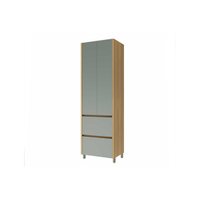 Armário de Cozinha Modulado Paneleiro Rainha c/ 2 Portas e 2 Gavetas 70cm Nature/Verde - Nesher