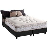 Cama Box Queen: Colchão Molas Herval Maxspring American + Base CRC Suede Gray(158x198)