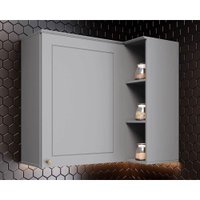 Armário Aéreo p/ Cozinha Canto Reto Americana c/ 1 Porta 83cm Cinza - Henn