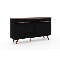 Buffet de Sala Jantar RT3133 4 Portas Preto/Rustico - Movelbento
