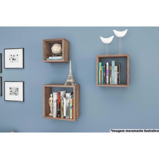 Cubo de Quarto Nicho Triplo AM 3078 Rustico - Movelbento