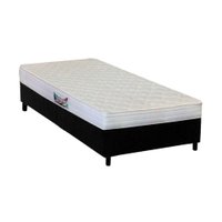Cama Box Solteiro: Colchão Anatômico Herval AG65 Frontier + Base CRC Suede Black(88x188)