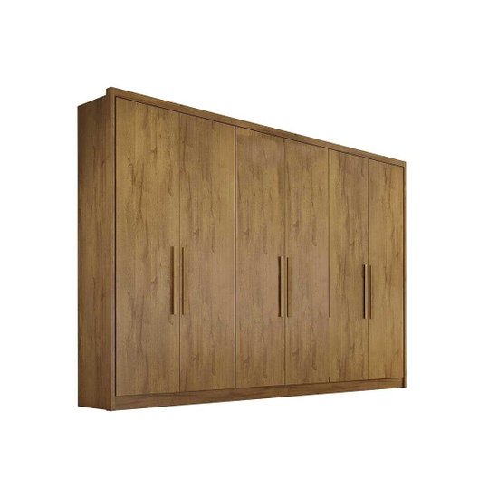 Guarda Roupa Casal 6 Portas e 8 Gavetas Robust Plus Freijo Cumaru - Novo Horizonte