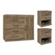 Cômoda de Quarto 3 Peças (1 Cômoda + 2 Mesas Cabeceira) QS82 Atacama - Santos Andirá