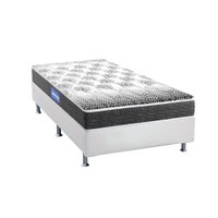 Cama Box Solteiro: Colchão Espuma Probel Guarda Costas Resistente + Base CRC Courano White(88x188)