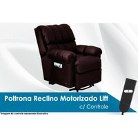 Poltrona Reclinável p/ Sala Texas Fantastic Zero Wall Motorizada c/ Lift Courano Marrom - Probel