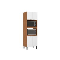 Torre Quente de Cozinha Paneleiro Firenze Duplo Forno 4 Portas 70x219 Amendola/Branco - Demóbile