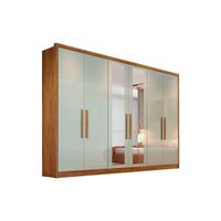 Guarda Roupa 6 Portas  e 6 Gavetas c/ Espelho Robust Plus Freijó/FendiOff - Novo Horizonte