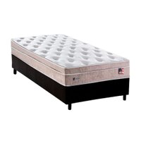Cama Box Solteiro: Colchão Molas Ensacadas Plumatex MasterPocket Miami + Base CRC Courano Black(88x188)
