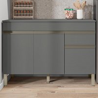 Balcao Para Pia 120cm 3 Portas 2960 Gris KTP