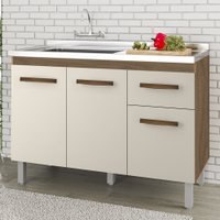 Balcao Sem Tampo Para Pia 120cm 9430 Savana Off White Mobbs