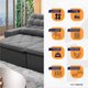 Sofá Retrátil Reclinável Islândia 2,10m Suede Velut Cinza Molas no Assento - King House