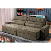 Sofá Retrátil Reclinável 2,50m Albany Suede Velut Tabaco Molas Ensacadas - King House