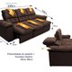 Sofá Retrátil Reclinável Atenas 2,30m Suede Velut Marrom Molas no Assento - King House