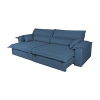 Sofá Retrátil Reclinável 2,30m Nivus Azul Molas Ensacadas - King House