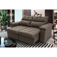 Sofá Retrátil Reclinável Verona 1,50m Suede Velut Tabaco Molas no Assento - King House
