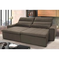 Sofá Retrátil Reclinável Patagônia 2,30m Suede Velut Tabaco Molas no Assento - King House
