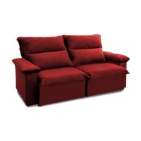 Sofá Retrátil Reclinável Paris 1,80m Suede Velut Vermelho Molas no Assento - King House