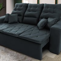Sofá Retrátil Reclinável Europa 1,80m Cinza Lunar Molas Espirais - King House