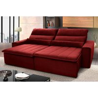Sofá Retrátil Reclinável Patagônia 3,00m Suede Velut Vermelho Molas no Assento - King House