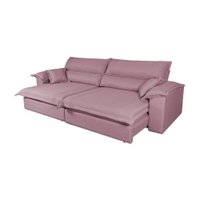Sofá Retrátil Reclinável 2,50m Nivus Rose Molas Ensacadas - King House