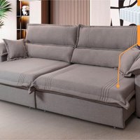 Sofá Retrátil Reclinável 2,50m Nivus Marrom Molas Ensacadas - King House