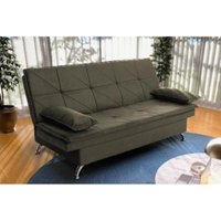 Sofá Cama Pérsia 3 Lugares Suede Velut Tabaco - King House
