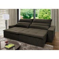 Sofá Retrátil Reclinável Amsterdam 3,00m Suede Velut Tabaco Molas no Assento - King House