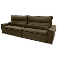 Sofá Retrátil Reclinável Patagônia 2,10m Suede Velut Bege Molas no Assento - King House