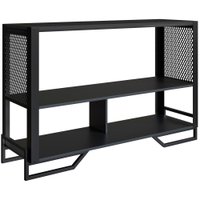 Aparador 130 Cm Estilo Industrial 2 Prateleiras Telado 1021 Preto PP