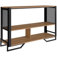 Aparador 130 Cm Estilo Industrial 2 Prateleiras Telado 1021 Preto Mell PP