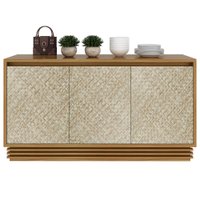 Balcao Buffet 03 Portas 160cm BB2611  Natural Palha Tecno Mobili