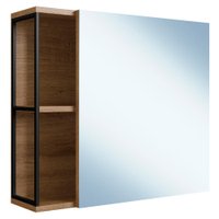 Armario Para Banheiro 60 cm Com Espelho Preto Mell P1015 PP