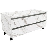 Gabinete Para Banheiro 2 Gavetas BN3603 Marmore Branco Tecno Mobili