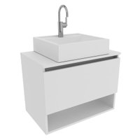 Gabinete Suspenso Para Cuba De Banheiro BN3606 Branco Tecno Mobili