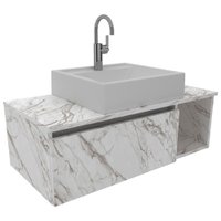 Gabinete Com Cuba Para Banheiro BN3600x01 Marmore Branco Tecno Mobili