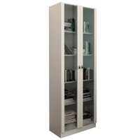 Armario Para Escritorio 2 Portas De Vidro ME4115 Branco Tecno Mobili
